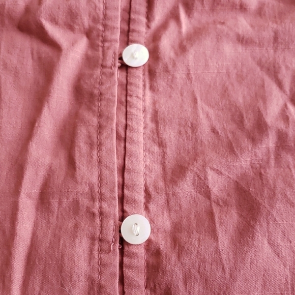 Universal Thread Button Front Puff Sleeve 100% Cotton Blouse in Rust Size XS - Picture 5 of 7